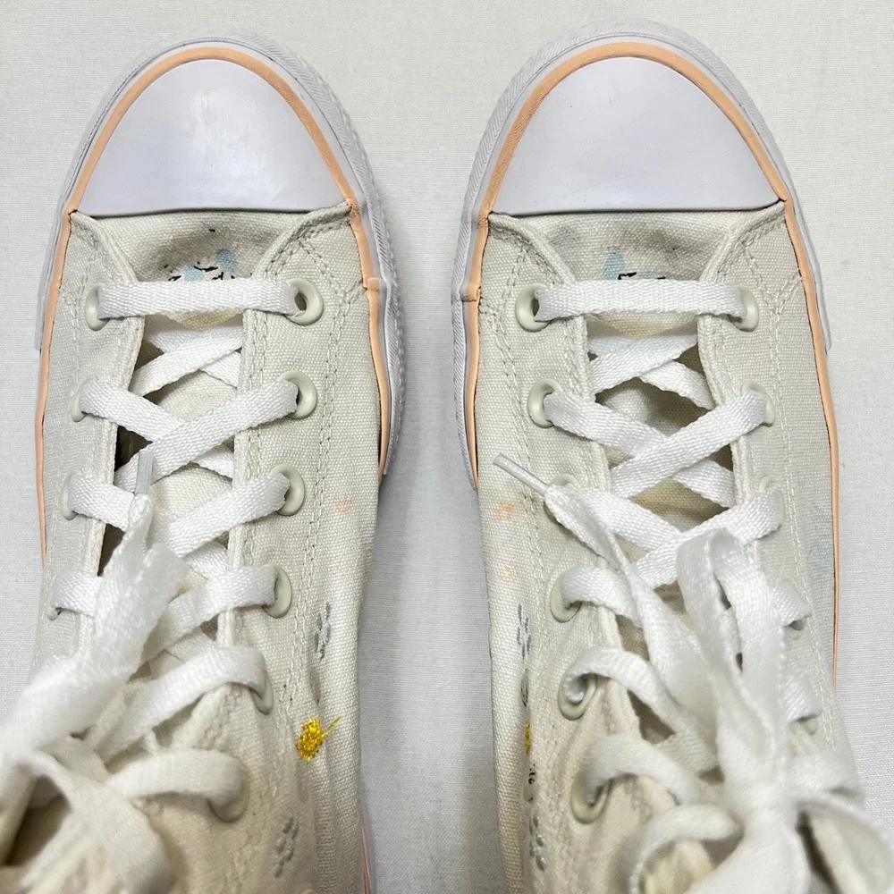 Converse Chuck Taylor All Star Lift Platform High Top Cream Sneakers Women's 8.5 - Picture 9 of 11
